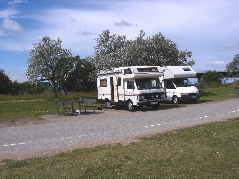 Mittagsrast auf dem Rastplatz bei Faro in Dänemark