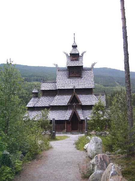 Nachbildung einer Stabkirche in Gol